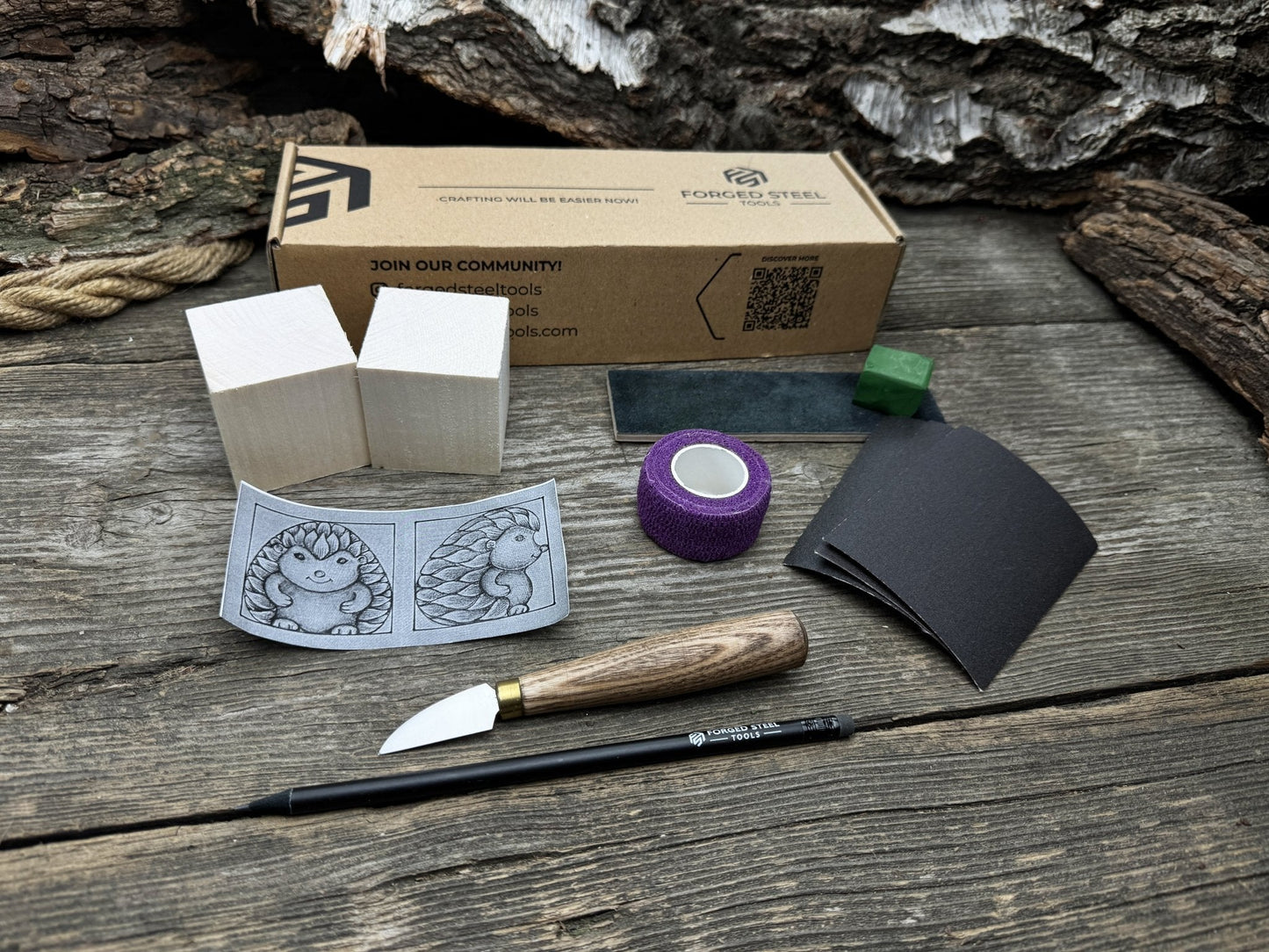Hedgehog Wood Carving Kit – Ideal for Beginners, Adults, Teens and Kids