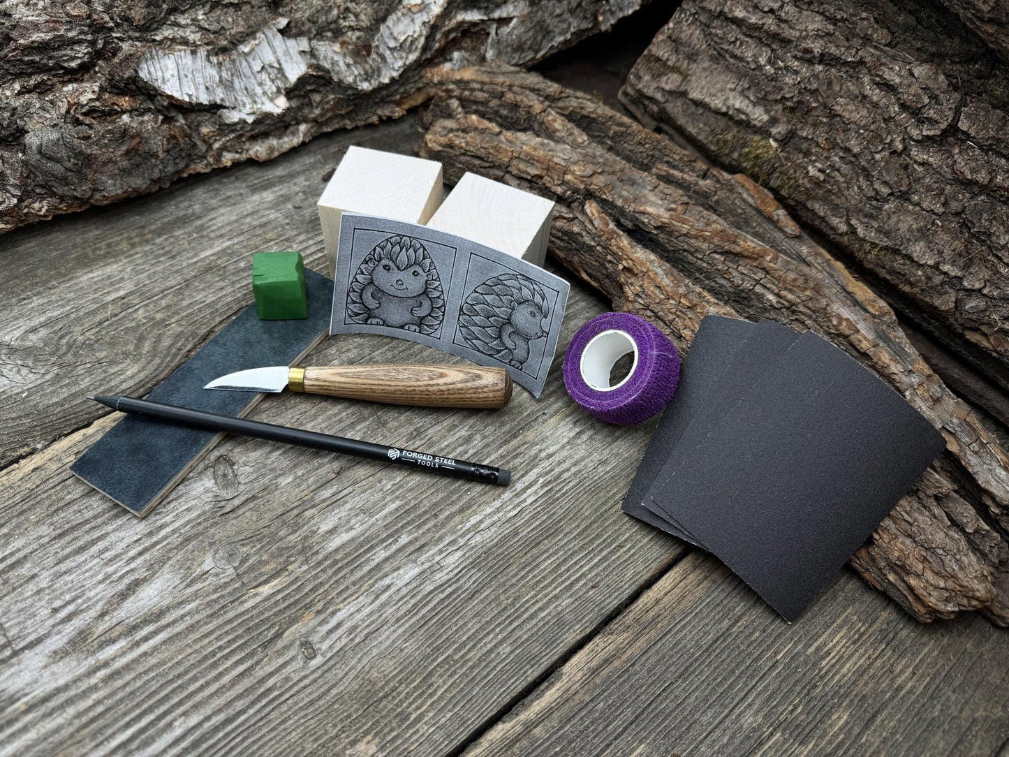 Hedgehog Wood Carving Kit – Ideal for Beginners, Adults, Teens and Kids