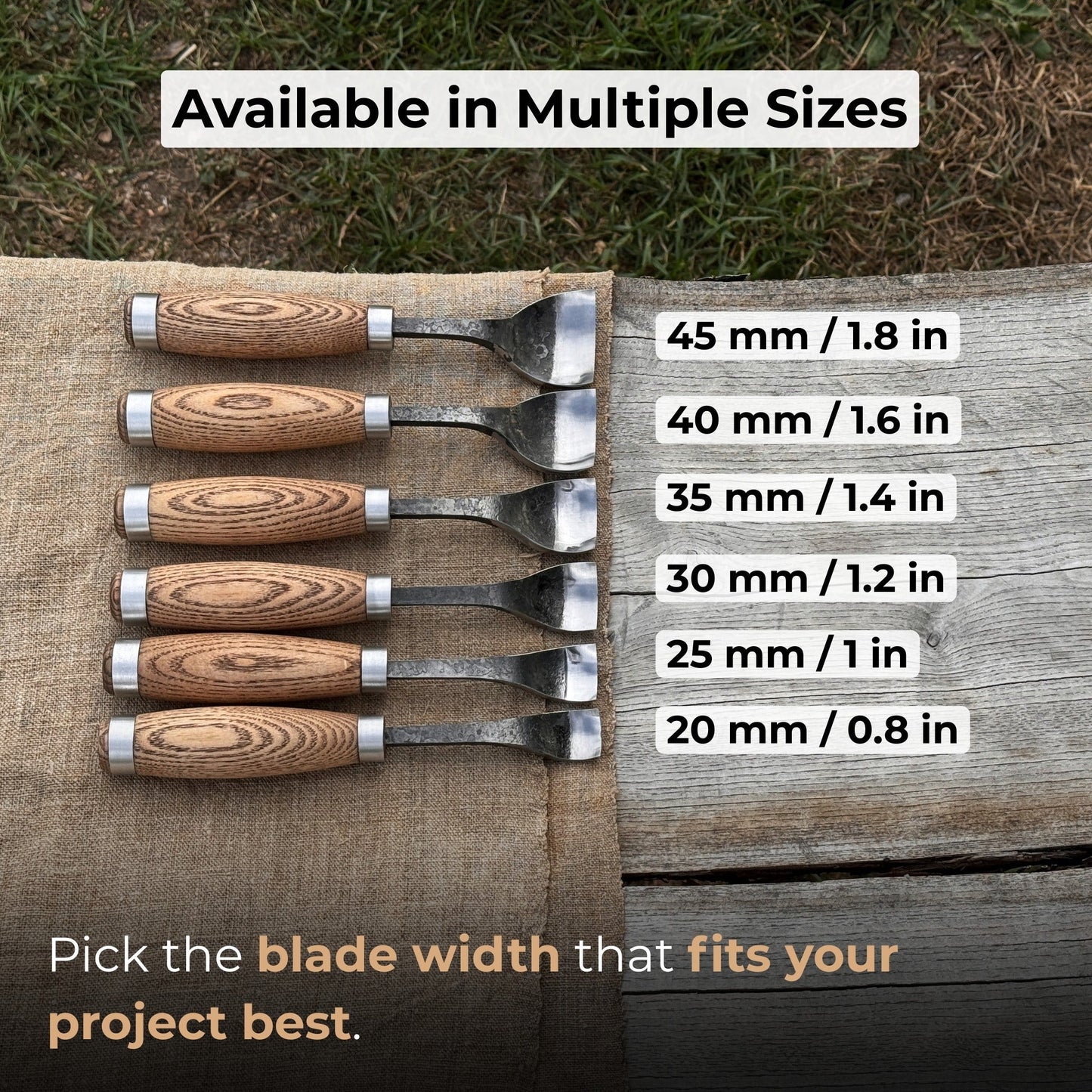 Spoon Bent Gouge, 20 - 45 mm (0.8 - 1.8 inches)