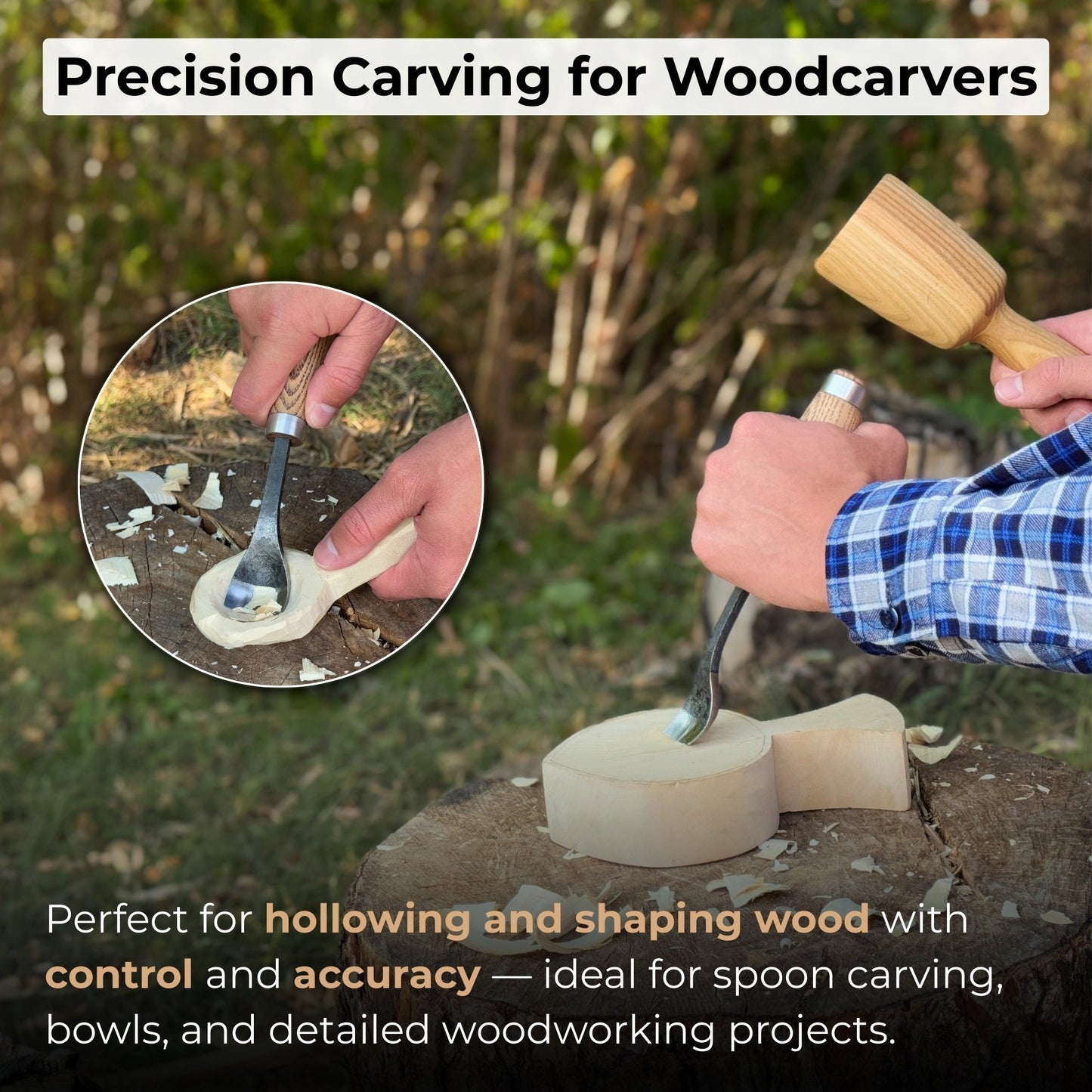 Spoon Bent Gouge, 20 - 45 mm (0.8 - 1.8 inches)