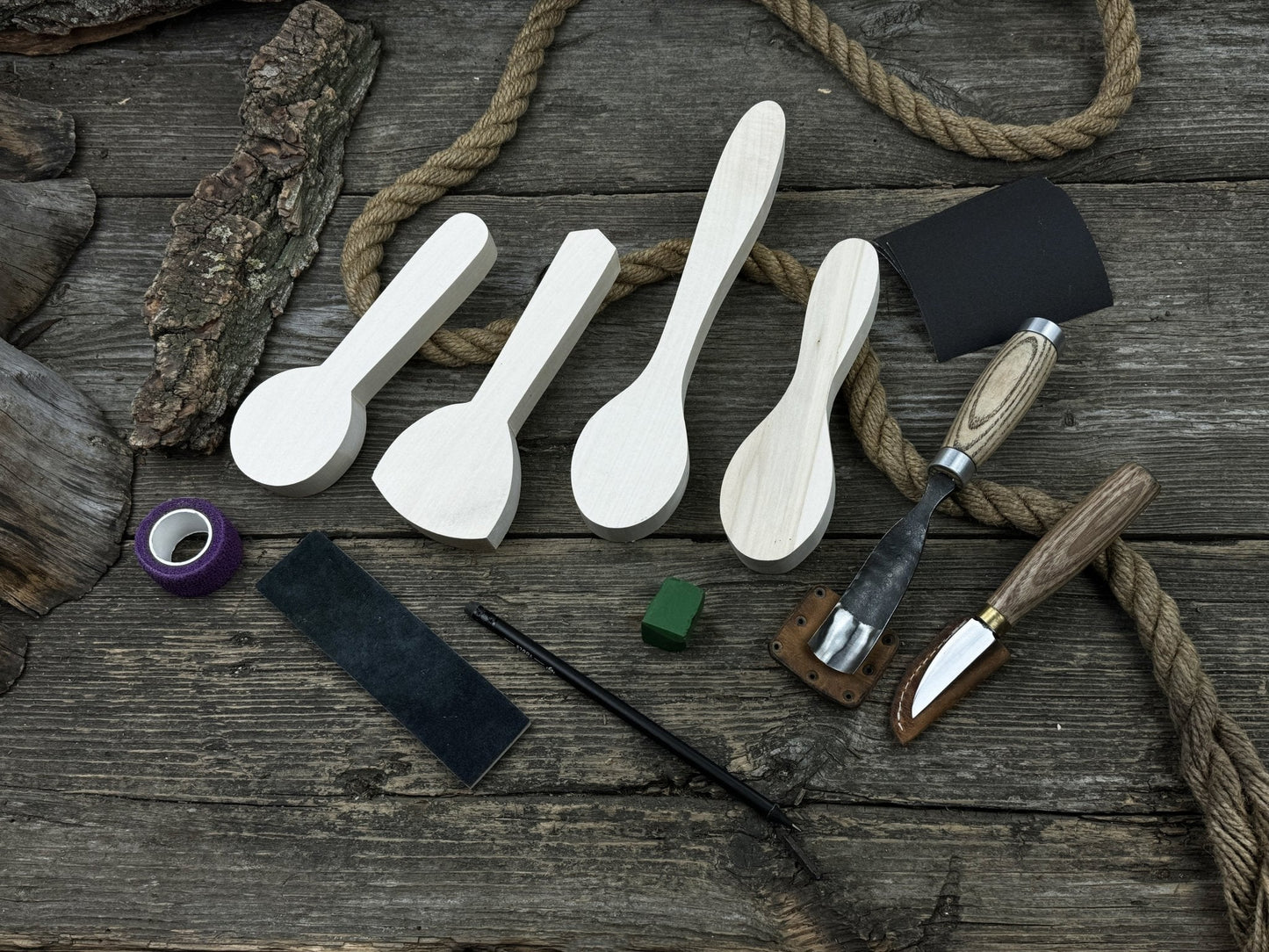 Spoon Carving Kit – DIY Wood Carving Set with Tools & Spoon Blanks for Starters