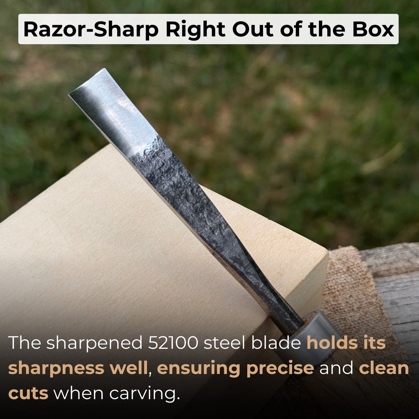 Straight Carving Gouge with Palm Handle – 12 mm (0.47 inches)