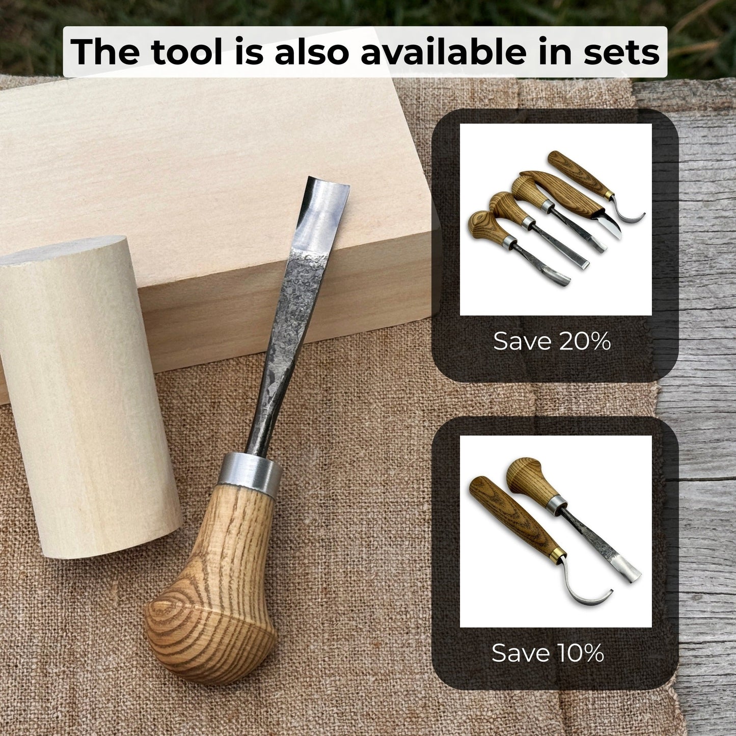 Straight Carving Gouge with Palm Handle – 12 mm (0.47 inches)