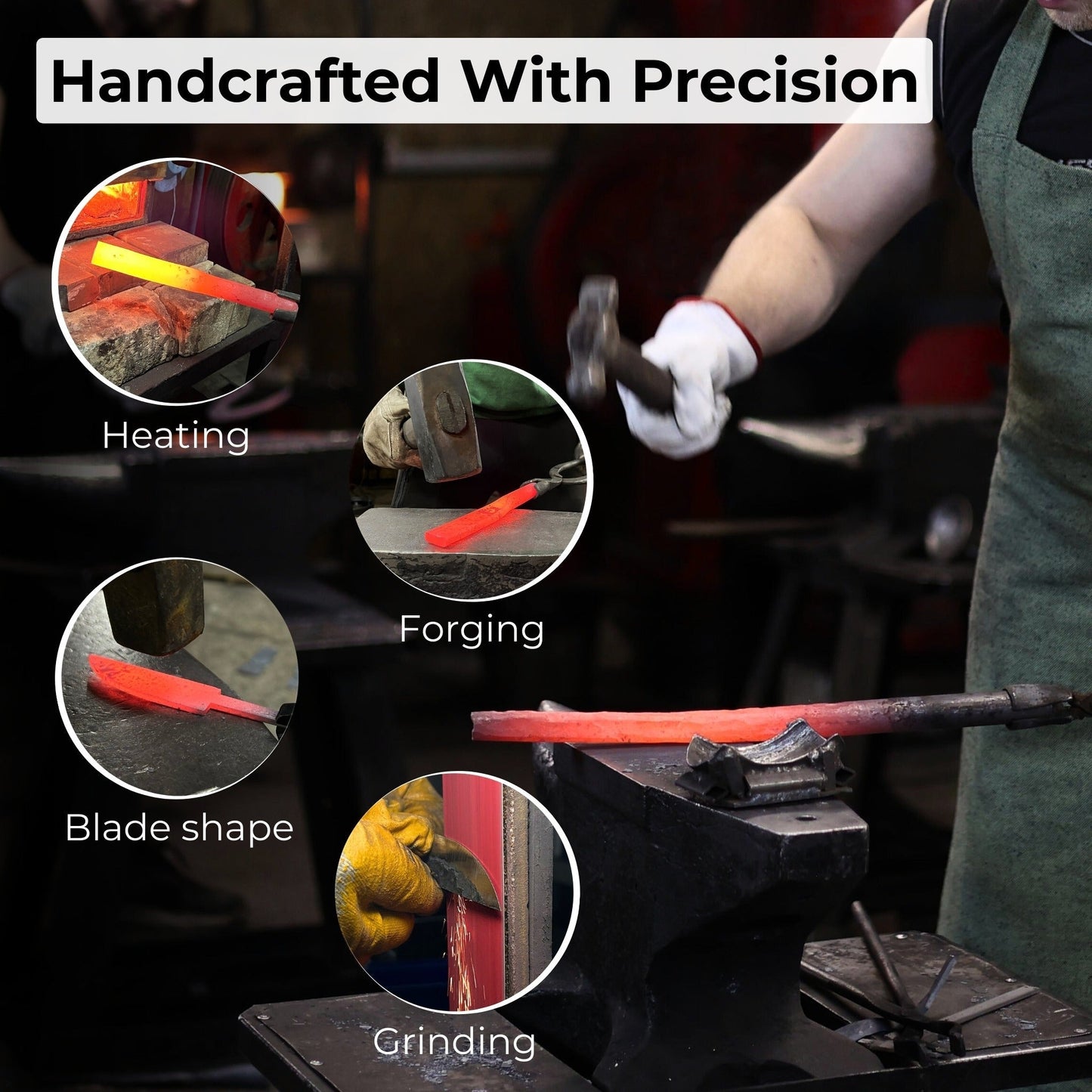 Whittling Sloyd Knife with Leather Sheath, 7.5 cm (2.95 inches) Blade