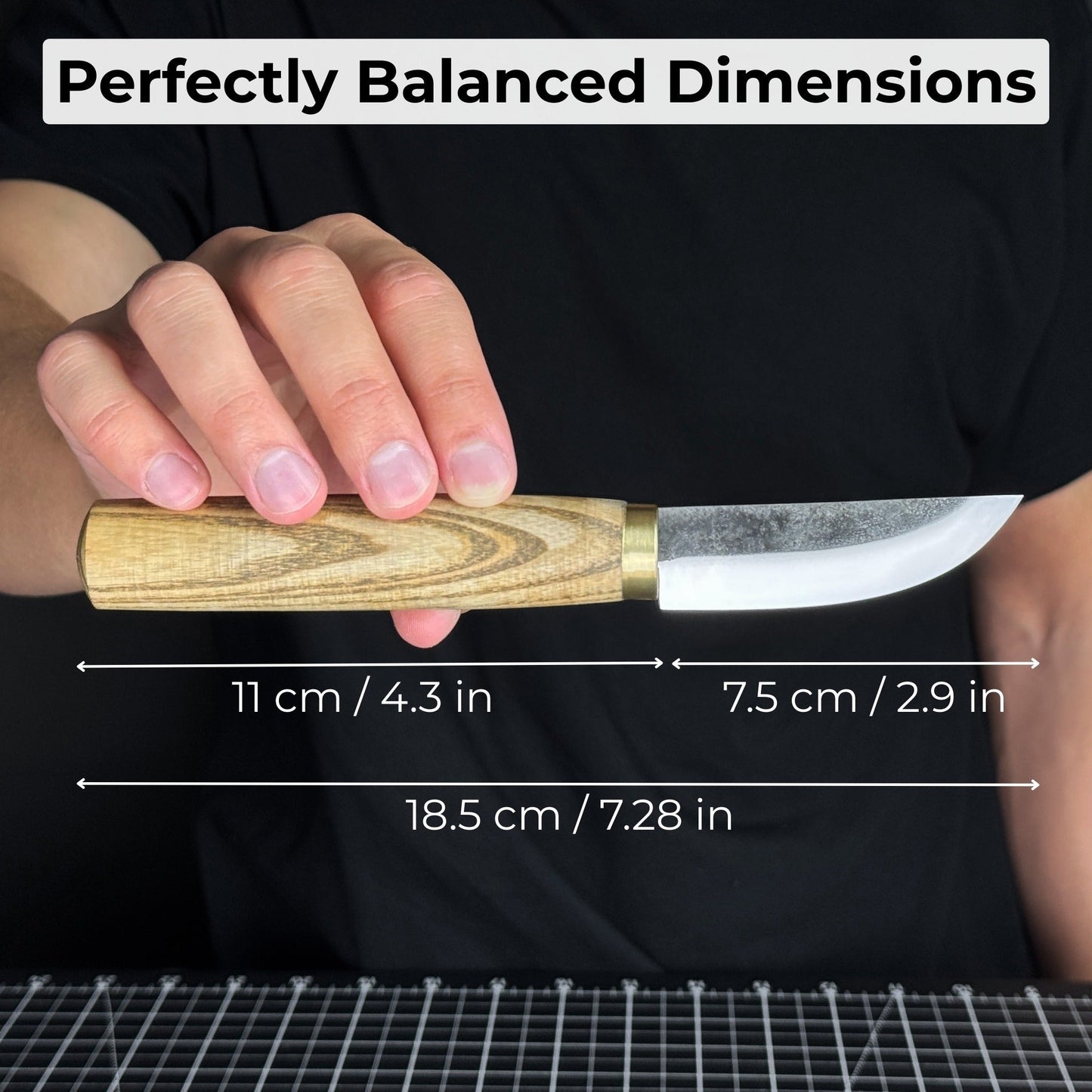 Whittling Sloyd Knife with Leather Sheath, 7.5 cm (2.95 inches) Blade