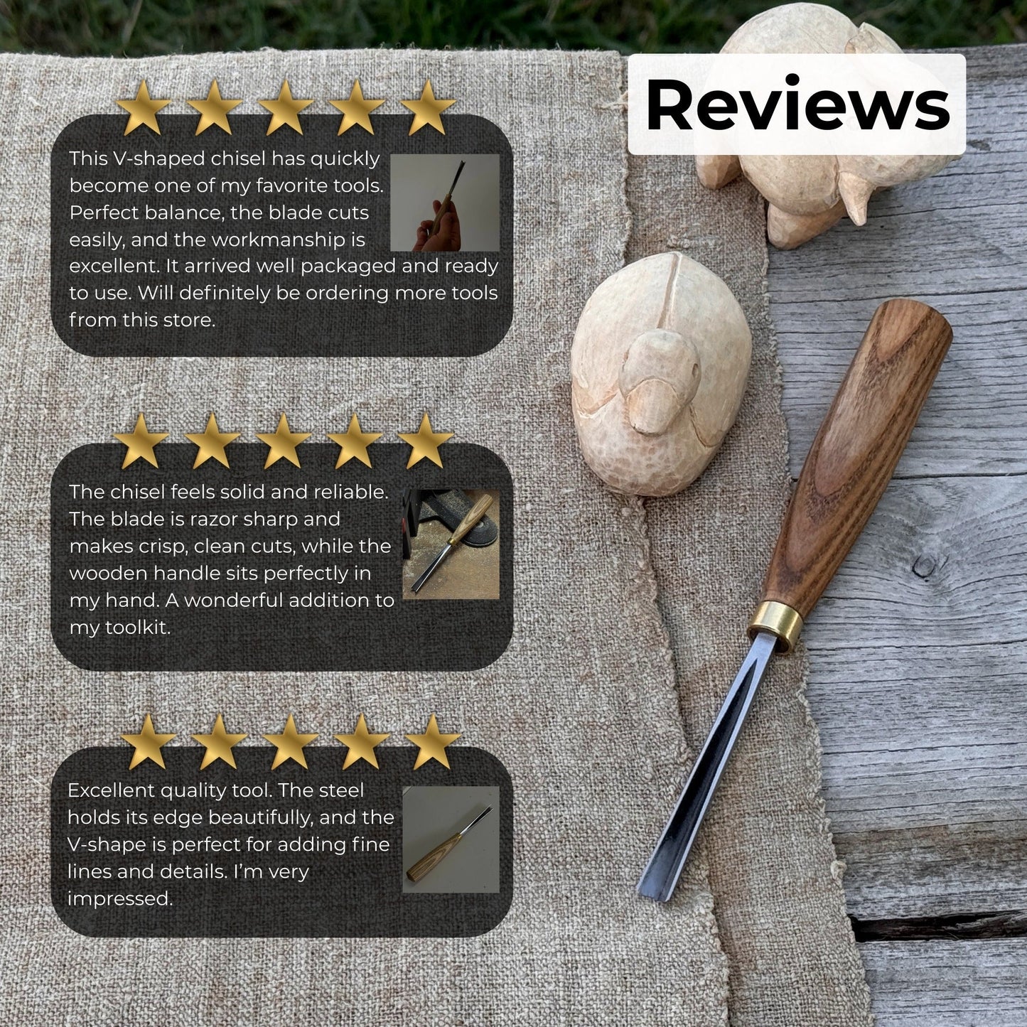 V-Parting Chisel 60 Degree, blade 6 mm (0.24 inches)