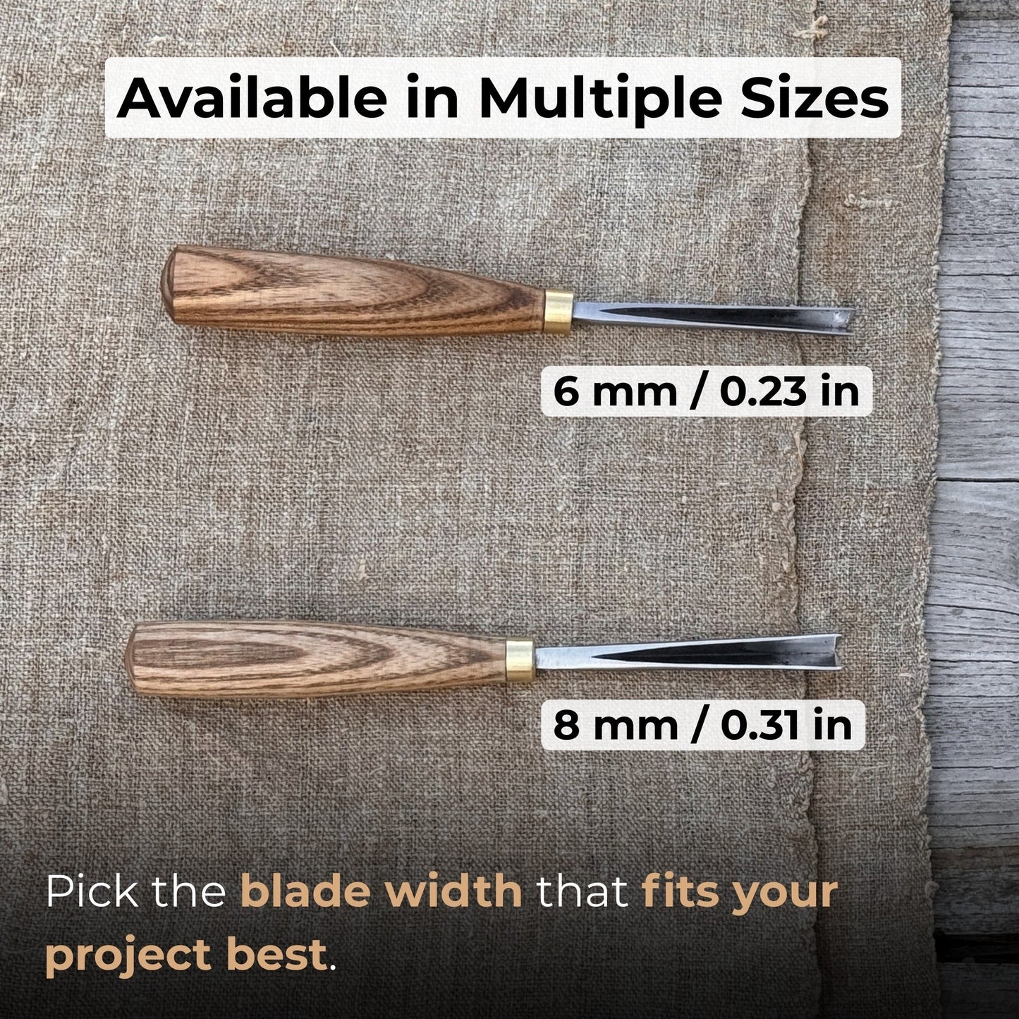 V-Parting Chisel 60 Degree, blade 6 mm (0.24 inches)
