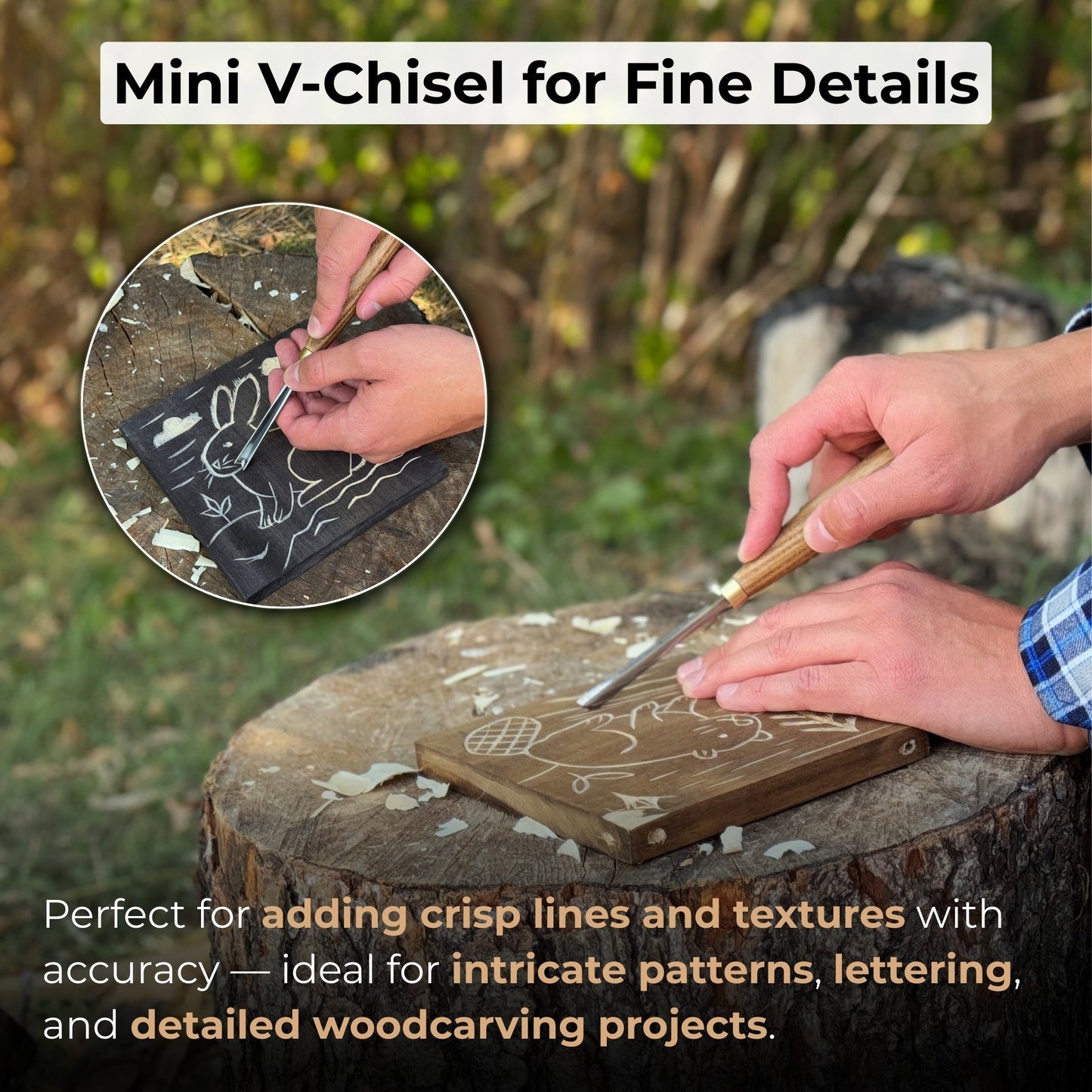 V-Parting Chisel 60 Degree, blade 6 mm (0.24 inches)