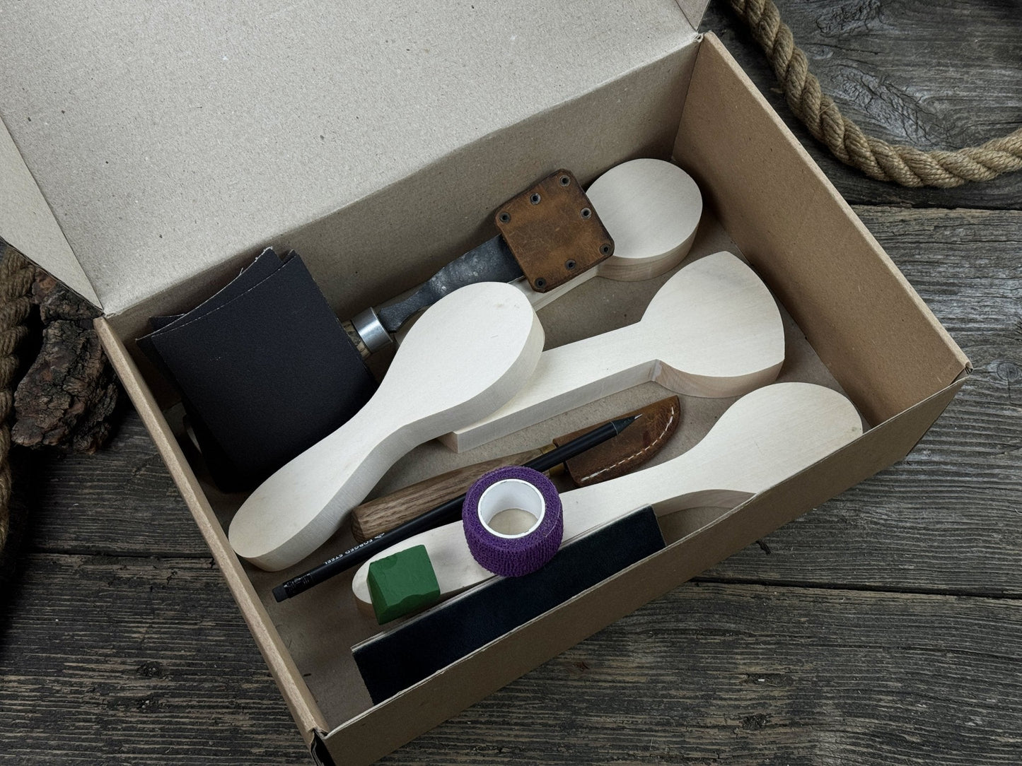 Spoon Carving Kit – DIY Wood Carving Set with Tools & Spoon Blanks for Starters
