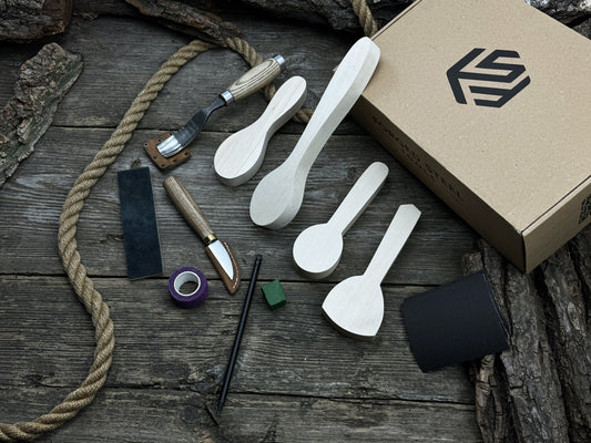 Spoon Carving Kit – DIY Wood Carving Set with Tools & Spoon Blanks for Starters