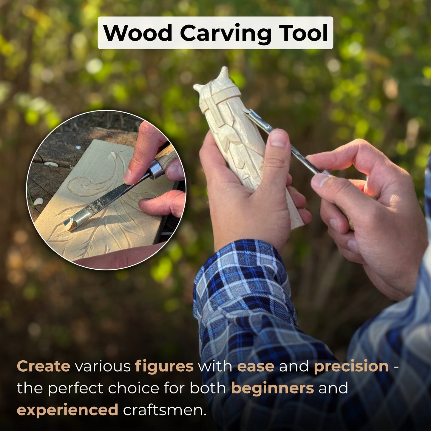 Straight Carving Gouge with Palm Handle – 12 mm (0.47 inches)