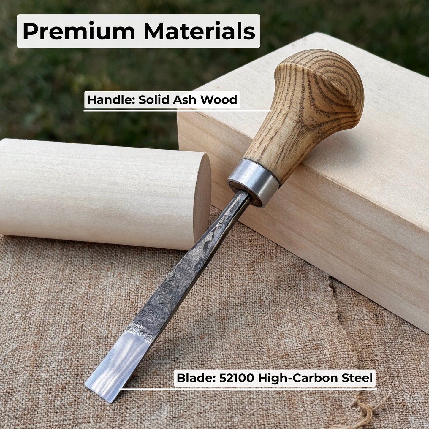 Straight Carving Gouge with Palm Handle – 12 mm (0.47 inches)