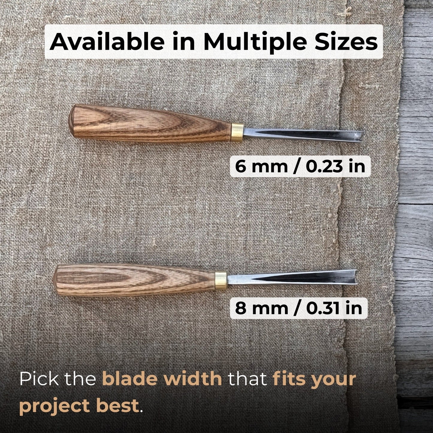 V-Parting Chisel 60 Degree, Blade 8 mm (0.31 inches)